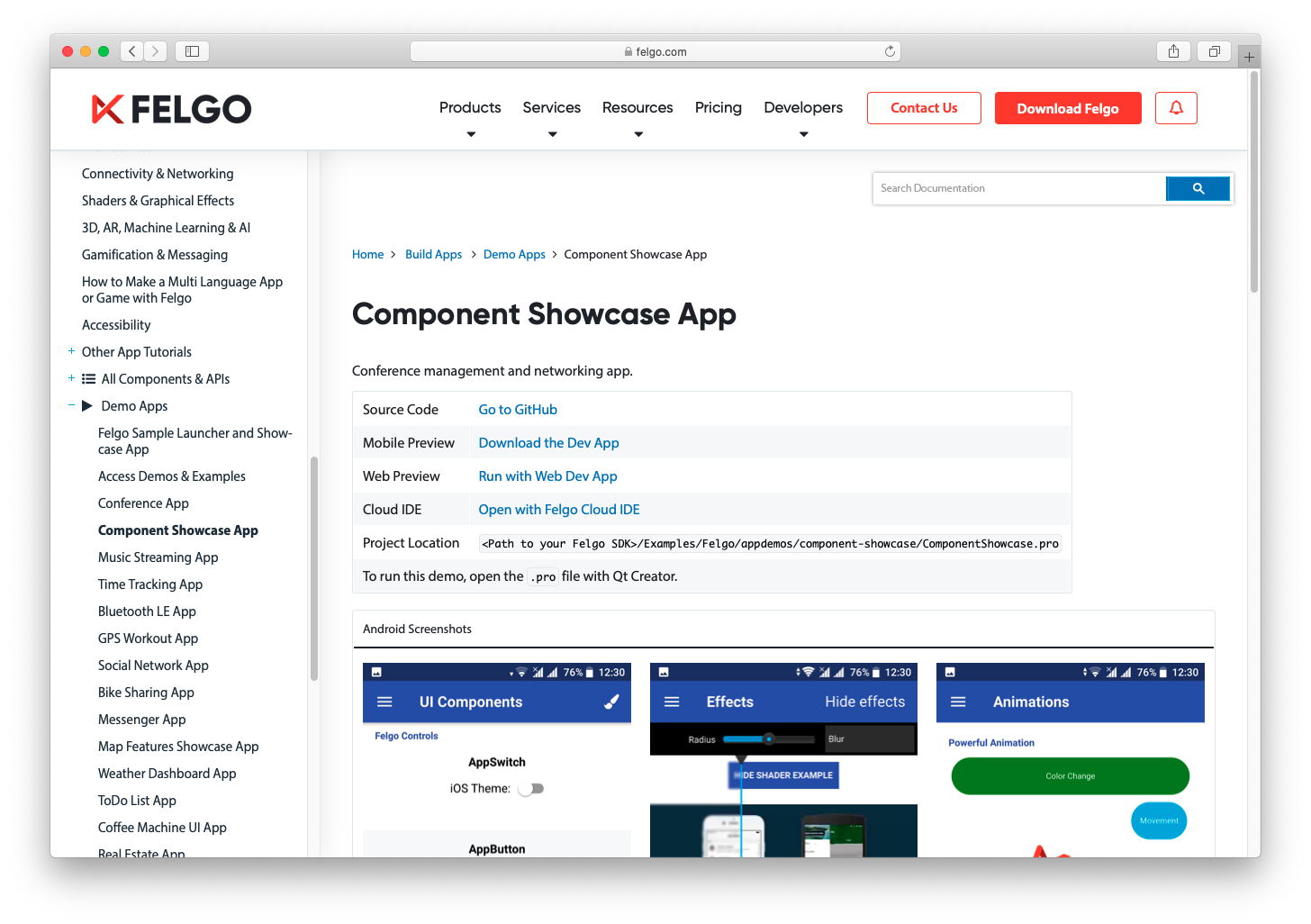 felgo-documentation-demo-links